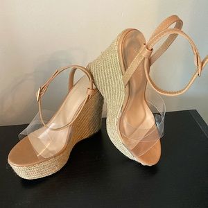 Clear Platform Wedge Espadrille Heel